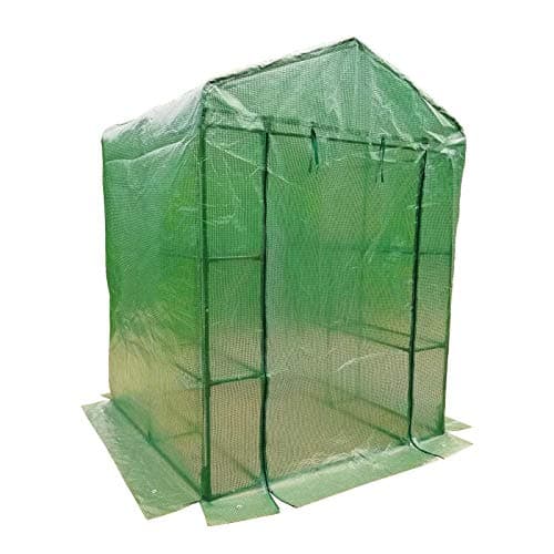 MTB Outdoor Portable Walk-in Garden Greenhouse 2 Tiers 8 Shelves with UV Resistant PE Cover - 56" Lx56 Wx77 H