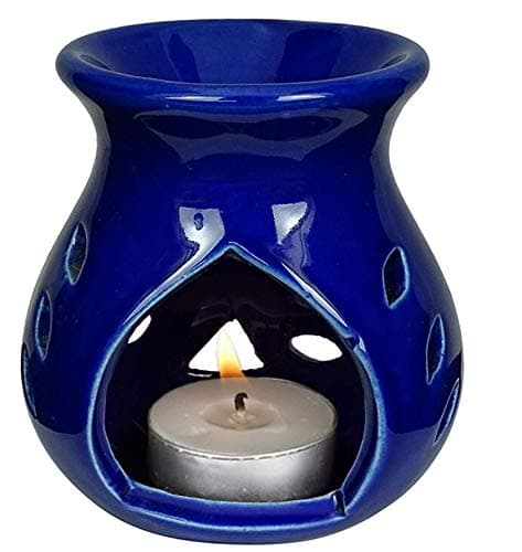 - AIR-ROMA Ceramic Aroma Oil Burner Blue Color Diffuser | Strong & Long-Lasting Aroma Fragrance