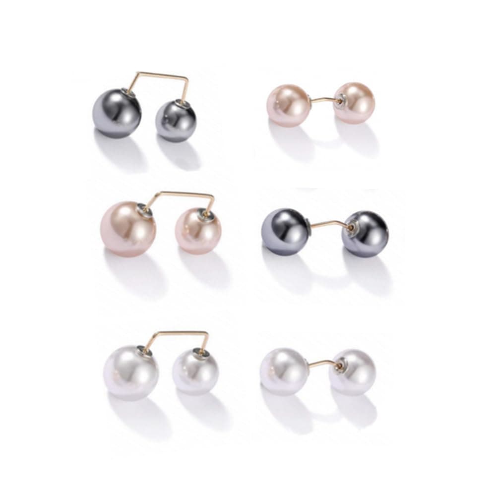 6 Pieces Artificial Pearl Brooch Pins Anti-Exposure Neckline Safety Pins Sweater Shawl Clips for Women Girls Wedding Party Decorations, 2 Styles