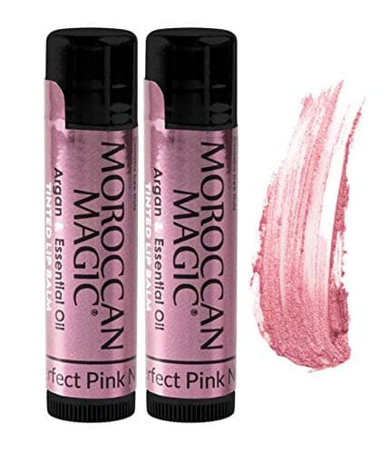 Moroccan Magic Perfect Pink Tinted Lip Balm | Made with Natural Cold Pressed Argan and Essential Oils | Lip Balm | Smooth Application | Non-Toxic, Cruelty Free | 2 Pack