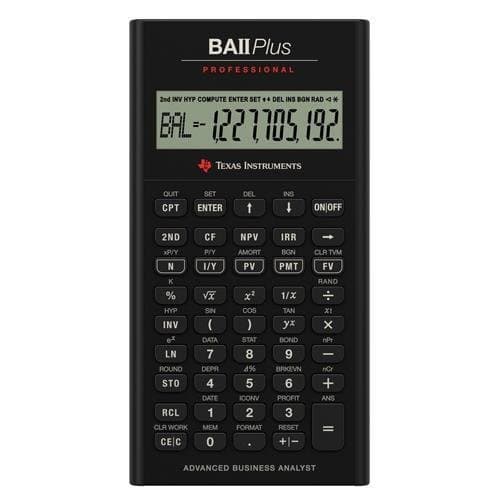 Texas Instruments TI BA II Plus Professional Financial Calculator - 10 Characters - LCD - Battery Operated IIBAPRO/CLM/4L1/A