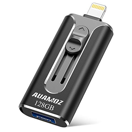 USB Flash Drive 128G, USB Memory Stick 128GB iPhone Flash Drive for iPhone X XR XS MAX, Jump Drive Thumb Drive 3.0 Flash Drive Ready for iPhone 6/iPhone 7/iPhone 8/iPad/Android and Computer (Black)