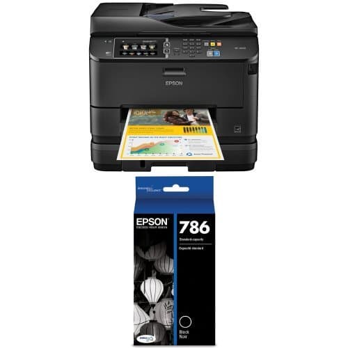 Epson WorkForce Pro WF-4640 Wireless Color All-in-One Inkjet Printer with Scanner and Copier and Epson T786120 DURABrite Ultra Standard-Capacity Ink Cartridge, Black