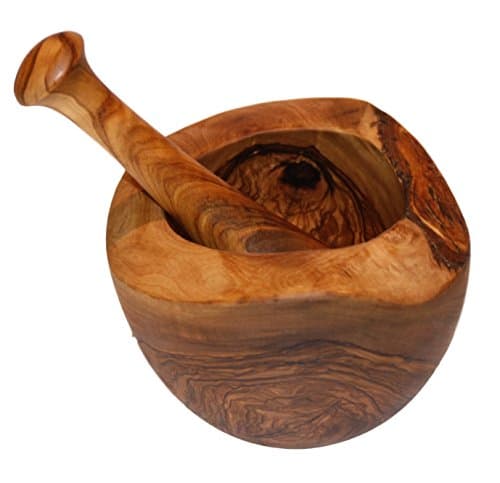 Cucina Priolo - Rustic Mortar & Pestle Uniquely Handcrafted From Natural Olive Wood