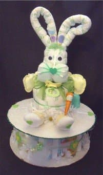 Easter Bunny Rabbit Diaper Cake Baby Shower Centerpiece