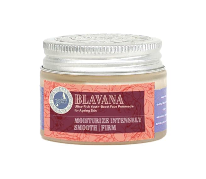 - Blavana Daily Moisturizer for Face - An Ayurvedic Ultra-Rich Youth-Boost Face Pommade for Aging Skin - with Black Gram, Manjistha, Apricot, Aloe Vera - Dermatologically Tested 1.76 oz