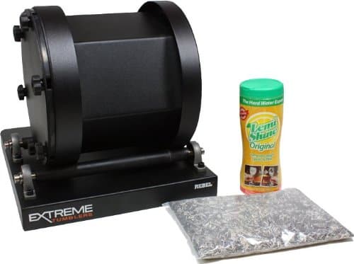 Rebel 17 Stainless Steel Ammo Reloading Kit: 17 lb Rotary Brass Tumbler with 5 lb Stainless Steel Media & Detergent, 40 RPM High Speed Cleaner