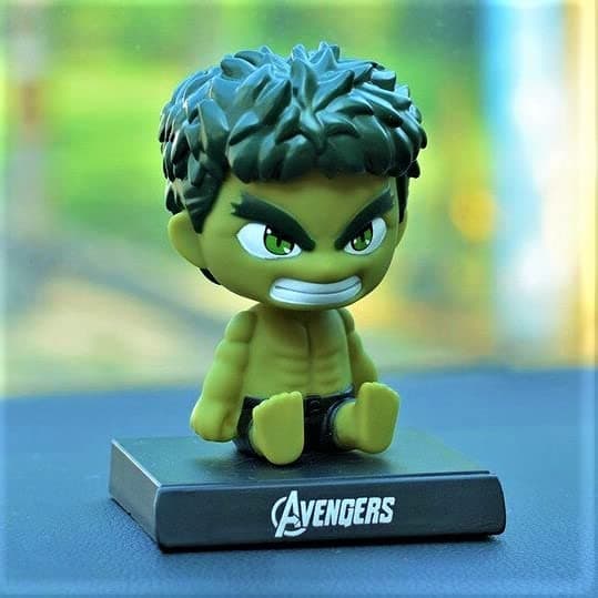 ELEGANT LIFESTYLE Incredible Hulk Action Figure Limited Edition Comics Character, Scientist Bruce Banner Bobblehead with Mobile Holder, Car Dashboard, Office, Study Table