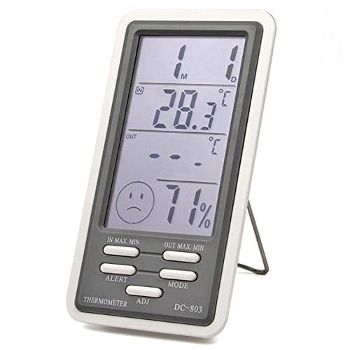 LCD Digital InOutdoor Temperature Thermometer Hygrometer Humidity Meter Clock