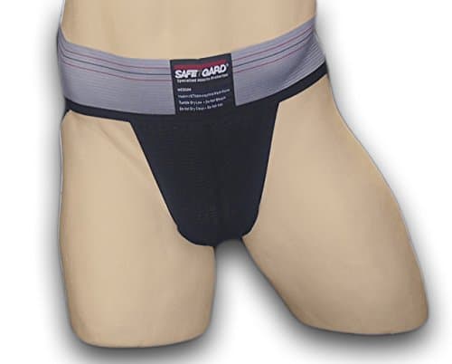 SafeTGard Adult Athletic Supporter Without Pocket (Black/Gray, XXL)