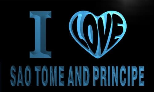 v2482-b I LOVE SAO TOME AND PRINCIPE Country Neon Light Sign