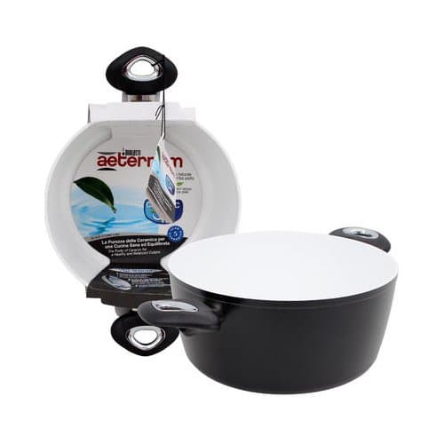 Aeternum 9.5" Ceramic Dutch Oven Casserole Pot, 9.5", Black