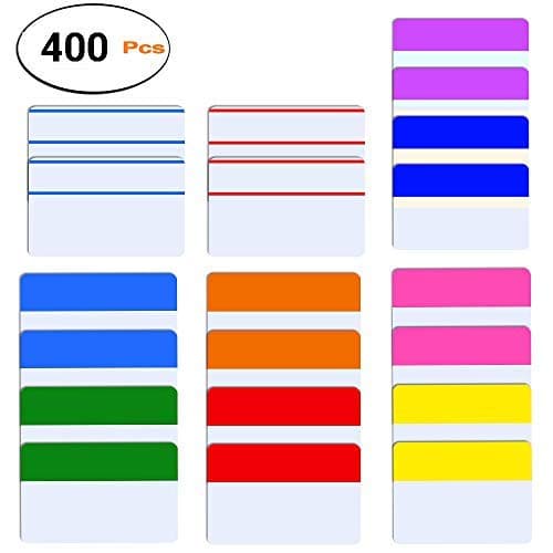 400pcs Index Tabs, 2 inch Tabs, Colored Sticky Page Markers and Notes, Tape Flag Dispensers for Reading Notes, Books and File Folders. (Assorted Colors)