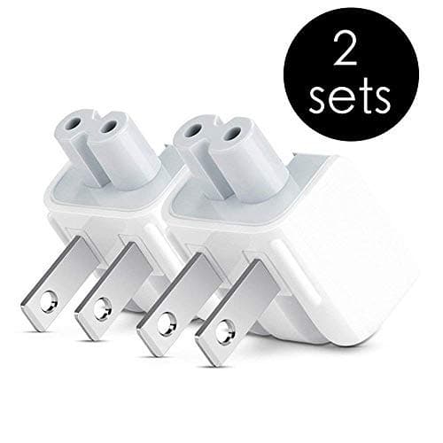 AC Power Adapter Wall Folding Plug Duck Head, Charging Adapter US Plug Duck Head Compatible with MacBook Pro/MacBook Air/Mac iBook/iPhone/iPod AC Power Adapter Brick (2 Pieces) …