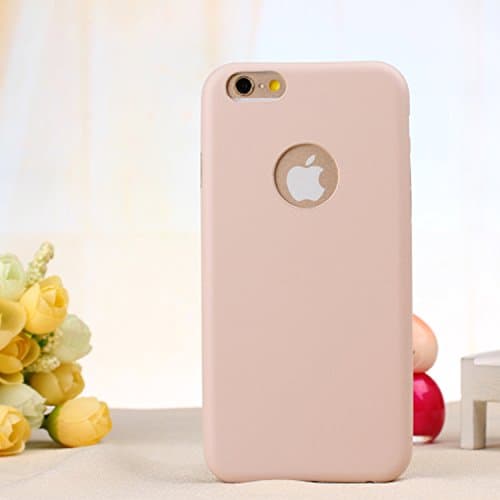 Leather Case for iPhone 6 with Hole for Logo ;Unbelievable Thin and Light Weight;LIGHT BEIGE