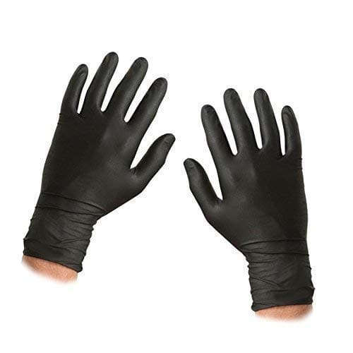 Saville BLACK Nitrile Powder Free Gloves SIZE : MEDIUM (1 Box of 100 Gloves)