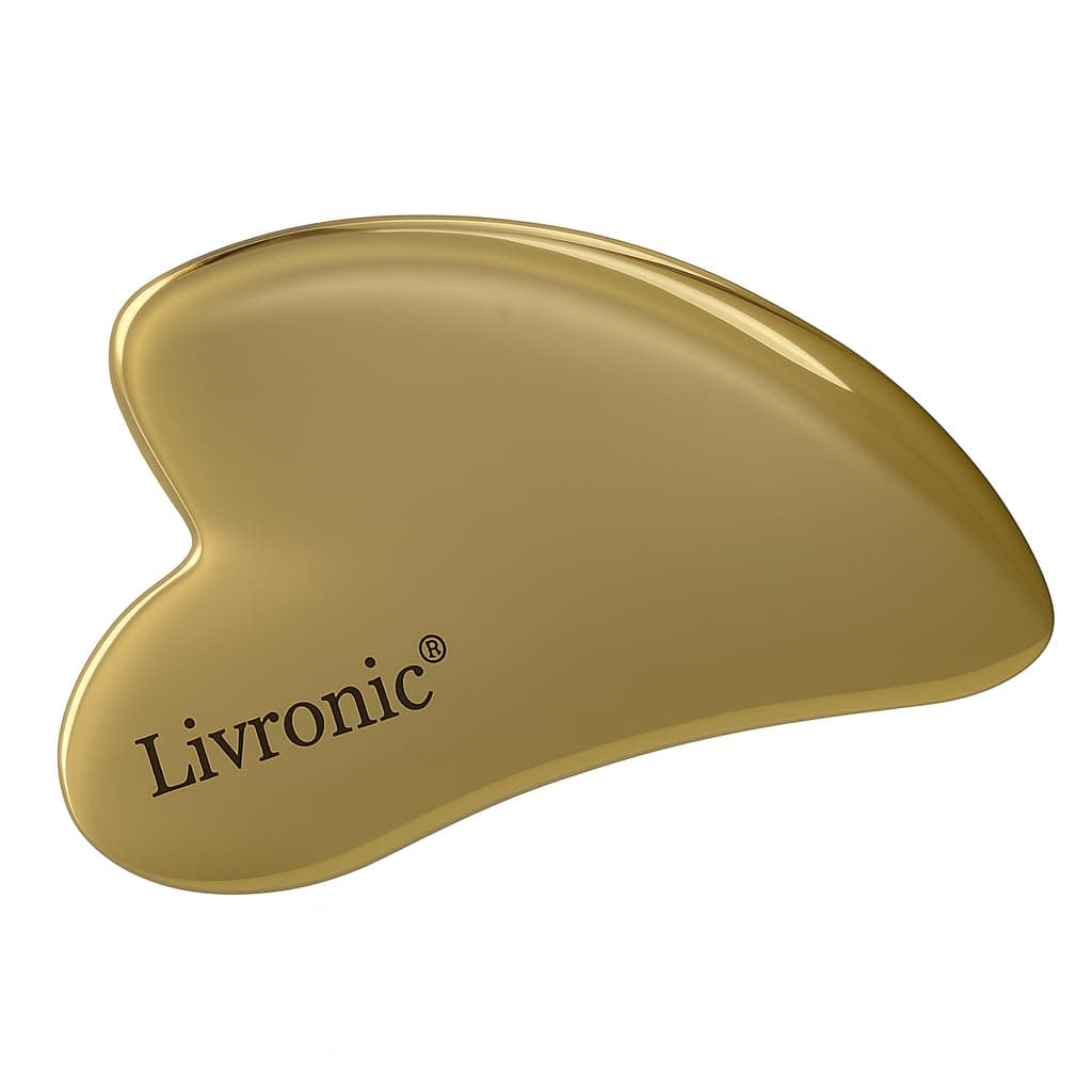 Livronic® Solar Powered Face gua sha (Kansa Gua sha) |Removes Face Fat & Double Chin | Reduces Puffiness | Uplifts & Tightens Skin | Adds Glow and Brightness |100% Pure Kansa (Pack of 1)