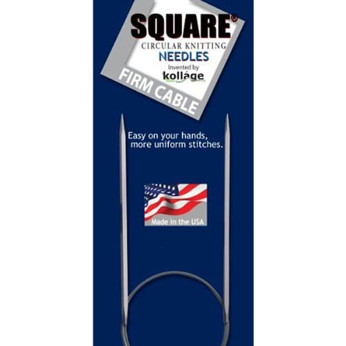 Kollage Yarns Square Circular 16 inch (41cm) Knitting Needle Firm Cable Size US 3 (3.25mm)