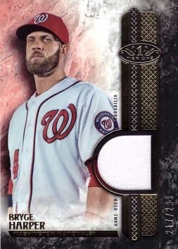 2016 Topps Tier One Relics #T1R-BH Bryce Harper Game Worn Jersey Baseball Card – Only 299 made!