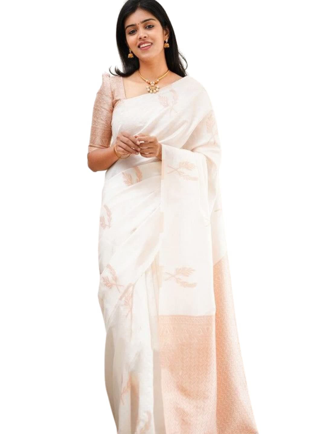 Shiv TextilesWomen'ss Banarasi Silk Saree With Blouse Perfect For Every Occasion Copper Zari
