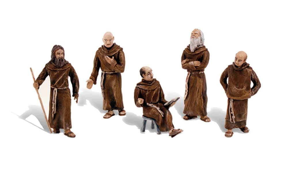 SP4453 1.5-Inch Scene Setters Figurine, Friars/Monks, 5/Pack