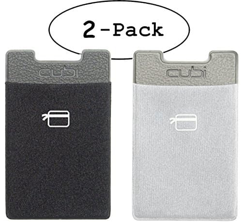 2 Pack [1-BLACK & 1-GREY] CardNinja Ultra Slim ID Credit Card Cash Wallet Case Holder iPhone Android - [1-BLACK & 1-GREY]