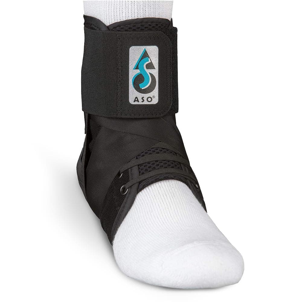 ASO Ankle Stabilizer Orthosis Speed Lacer, Black, Large