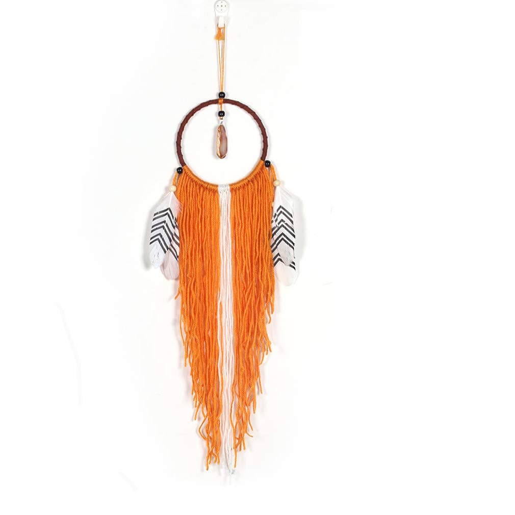 SUMJULY Feather Dreamcatcher, Handmade Dream Catcher Net Wall Hanging Large Tassel Dreamcatcher with Stone Pendant for Kids Bedroom Home Decor Ornament Birthday Wedding Decoration Craft