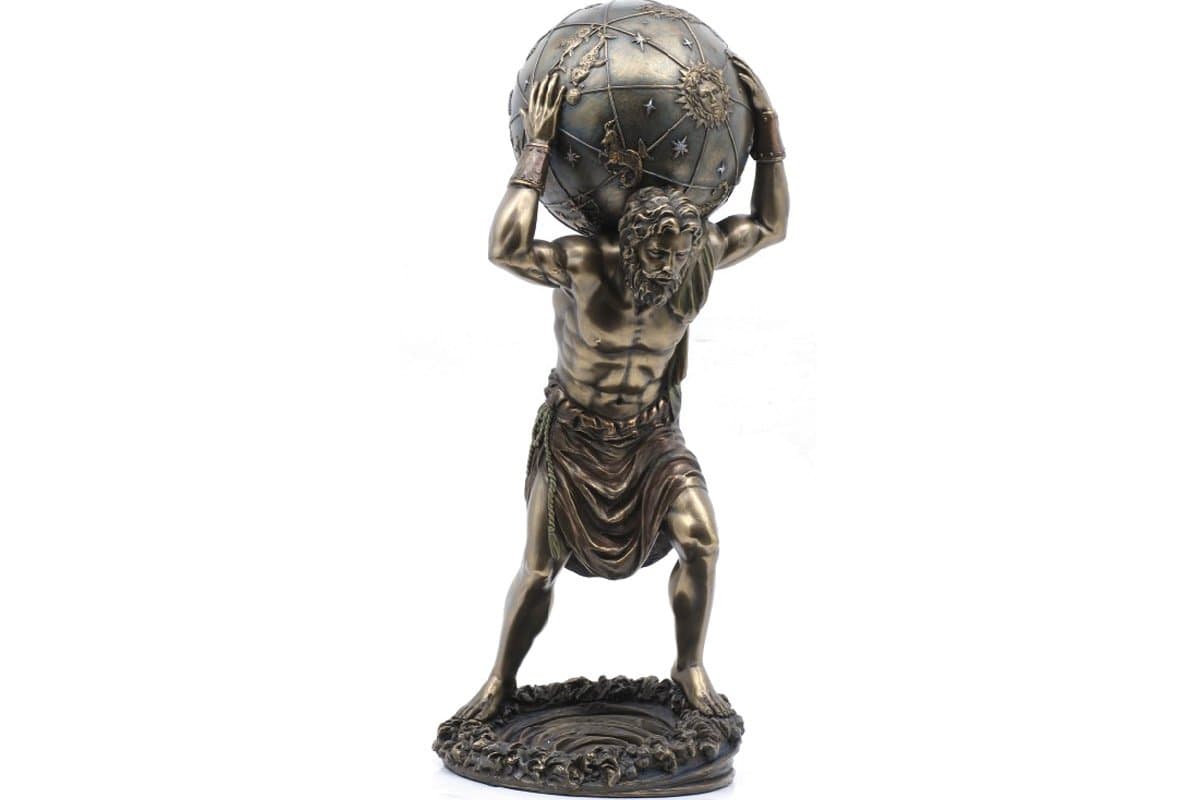 Pacific Giftware PTC 11.75 Inch Man with Atlas Globe Shrugged Resin Statue Figurine