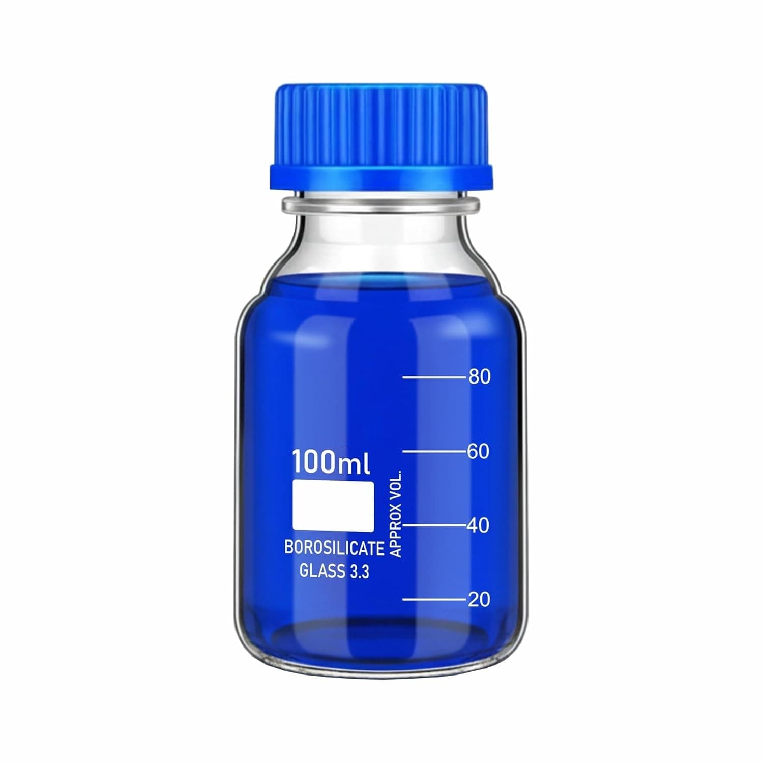 Borosilicate Glass Reagent Bottle 100ml Screw Cap | Pack Of 1 | Reagent Bottle For Lab |