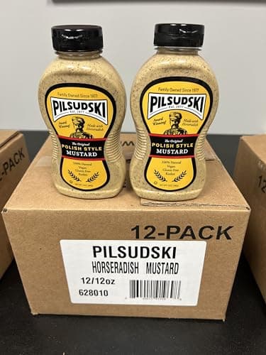 Pilsudski Brand Polish Mustard with Horseradish - All Natural - 12oz (2 Pack) Squeeze Bottle Gluten Free