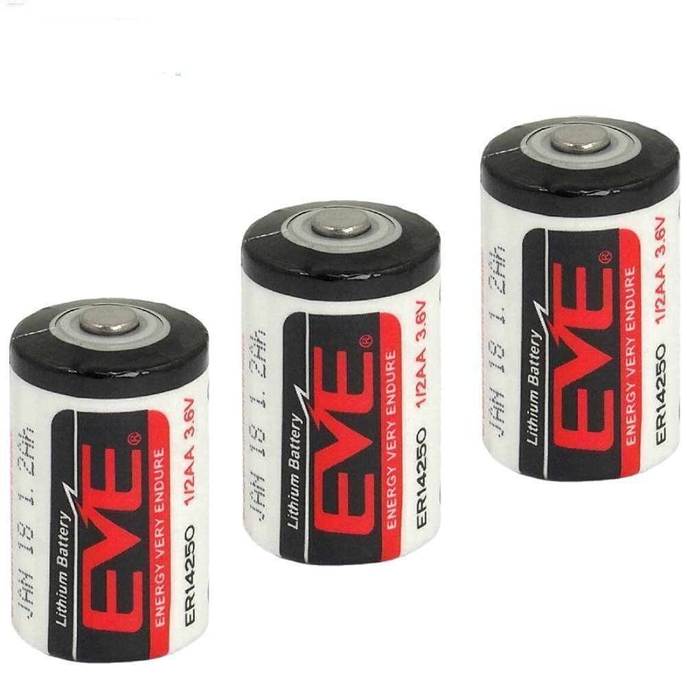 3 EVE ER14250 1/2AA 3.6V LITHIUM BATTERY ENERGY VERY ENDURE BOBBIN CELL SIZE NEW