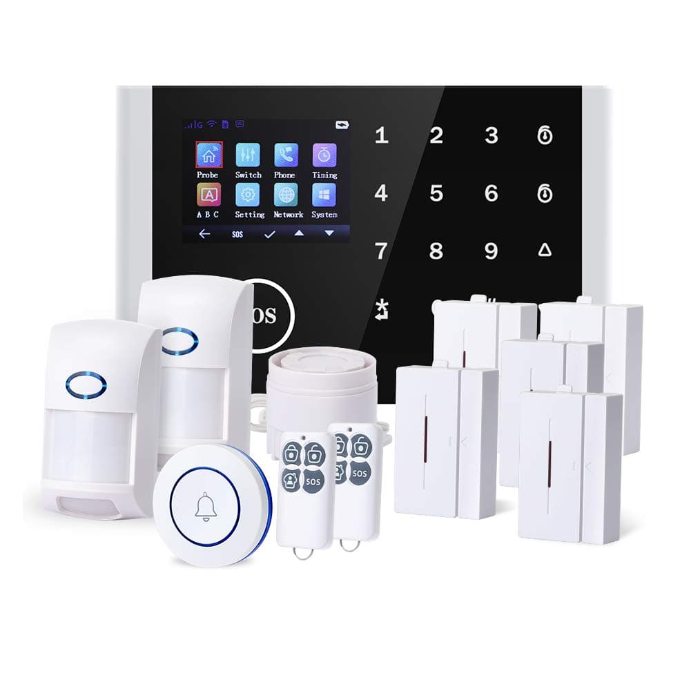Home Security System, KKUYI GSM Alarm System Wireless Remote Control Security Alarm with Optional 24/7 Monitoring, No Contracts, APP Control, Easy Installation for House Office Business