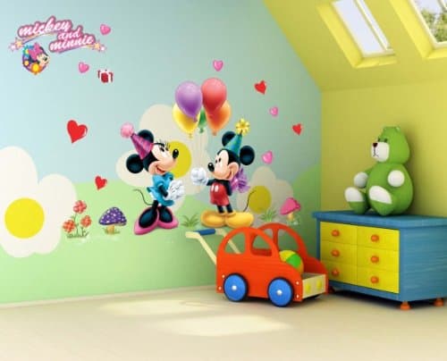 Colorful Mickey Minnie Mouse gift Decoration nursery removable proverb wall DIY Family Art Decor sticker