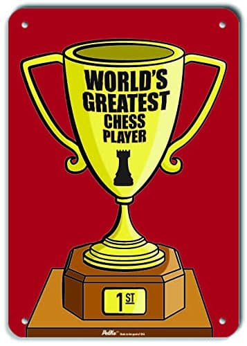 PetKa Signs and Graphics PKWG-0271-NP_7x10 "World's Greatest Chess Player" Plastic Sign, 7" x 10", Trophy Red