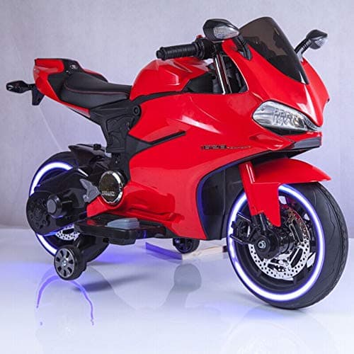 SHAKYA WORLD Bugati 12V RechargeableBattery Operated Ride On Bike for Kids, 1 to 6 Years, Red