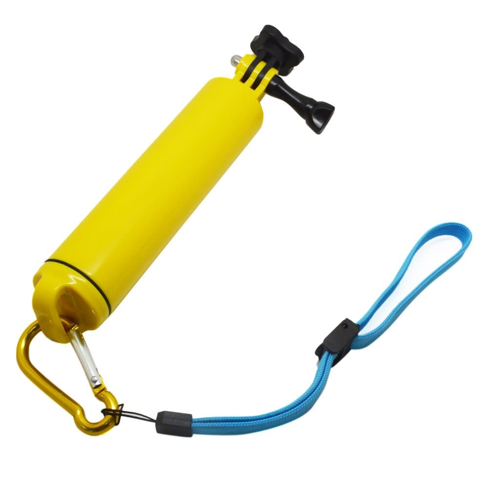 Yingnuost Waterproof Floaty Hand Grip Handle Kit with Mountaineering Buckle for Gopro Hero 4, 3+, 3, 2, 1 Color Yellow (Transparent Housing Case is Not Included)