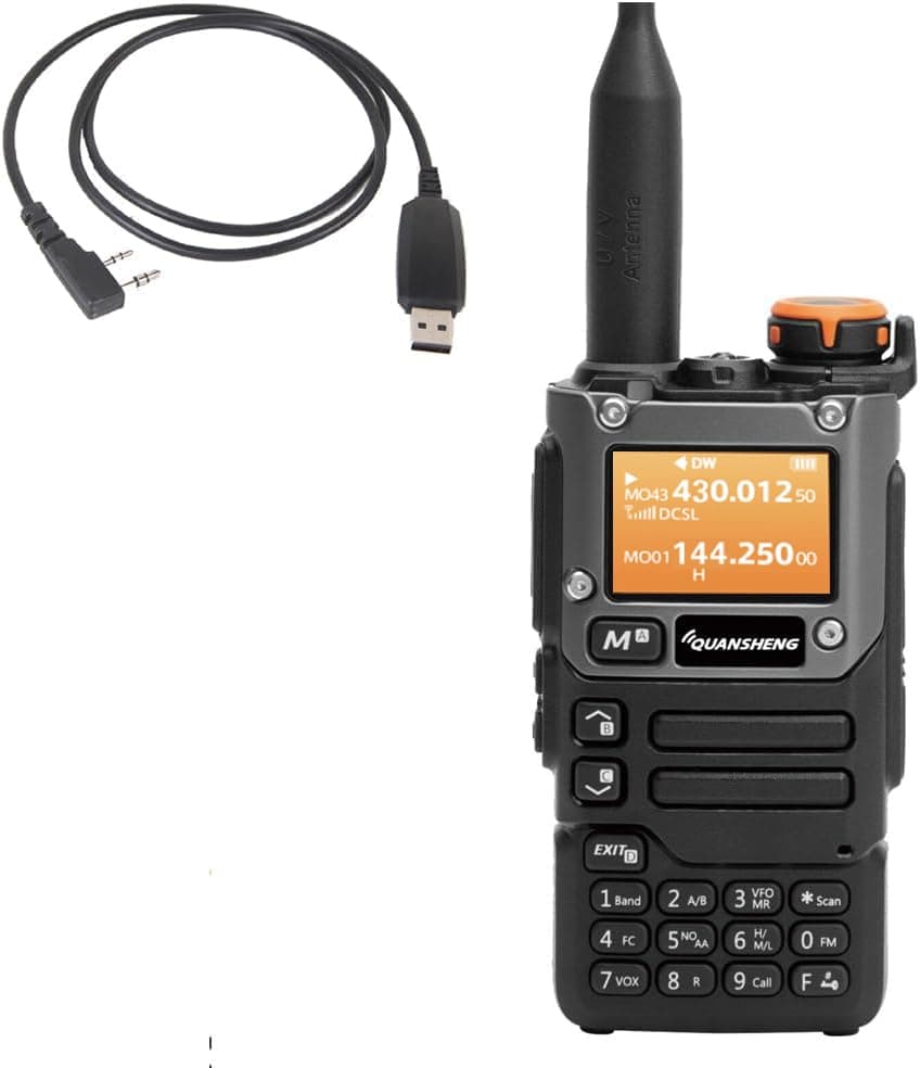 Quansheng UV-K5(8) VHF UHF Dual-Band Ham 5W Portable Two-way Radio Walkie Talki FM NOAA UV-K5 plus W/USB Programming Cable