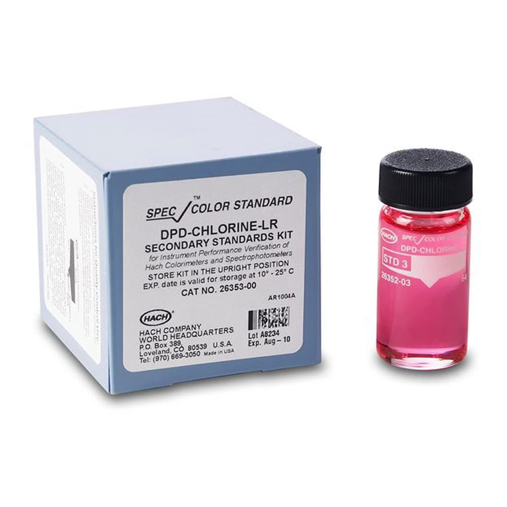Hach SpecCheck Secondary Gel Standards Set, DPD Chlorine - LR 0-2.0 mg/L Cl₂, Chlorine Testing, Water Quality Standards, Accurate Chlorine Measurement, Laboratory Grade Chlorine Standards, 2635300