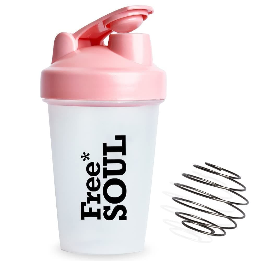 Protein Shaker Bottle 400ml with Mixball in Pink | BPA Free Small & Easy to Grip & Temperature Safe