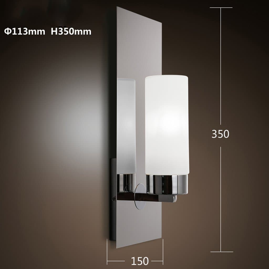 MILUCE Nordic Simple Bar Background Wall Wall Lamp Personalized Fashion Glass Candle Holder Bedside Lamp ( Color : Chrome-white light )