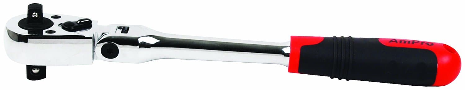 AMPRO T29845 1/4-Inch Drive and 3/8-Inch Drive Flex Standard Length Ratchet with Lock