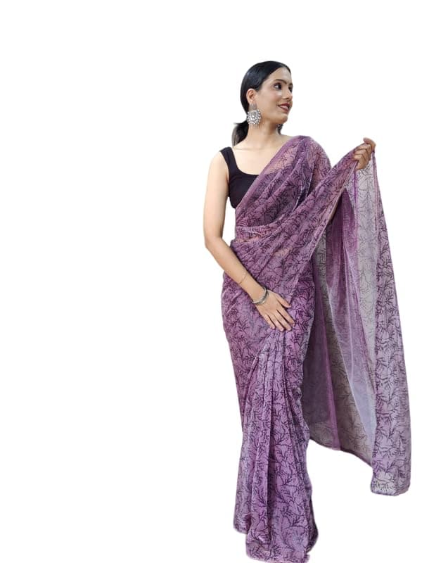 TC TEEYA CREATION Women's Neting lycra Saree with Unstitched Blouse Piece