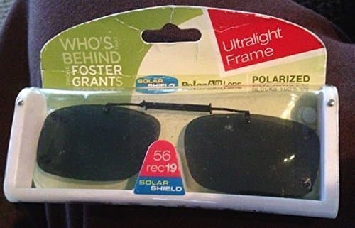 Solar Shield Driving Lens 56 Rec 19 Ultralight Polarized Clip on Sunglasses 100% Uva/uvb Protection