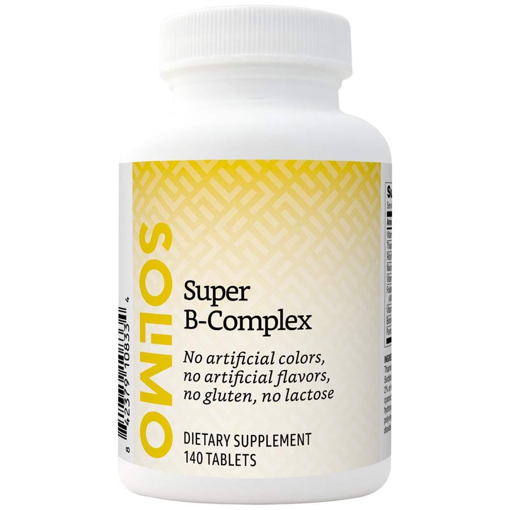 Amazon Brand - Solimo Super B-Complex, Supports Immune System and Normal Energy Metabolism, 140 Tablets, Four Month Supply (Packaging may vary)