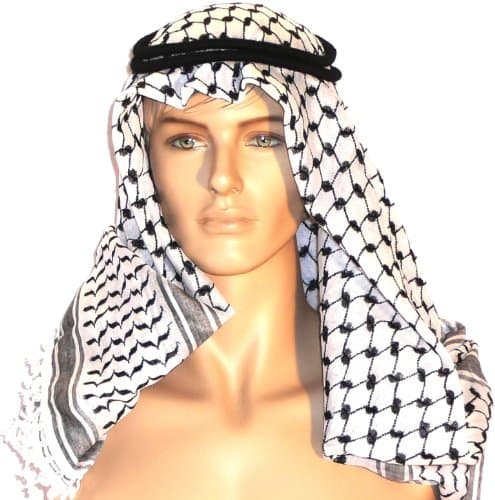 Authentic and NEW Head Shemagh Kafiya Arab Scarf with Agal Black White the Same Israel, Palestine and British SAS Military USE Unique and Retro Look, Soft and Lightweight Great and Cool Unisex Accessory Fits with Any Shirt