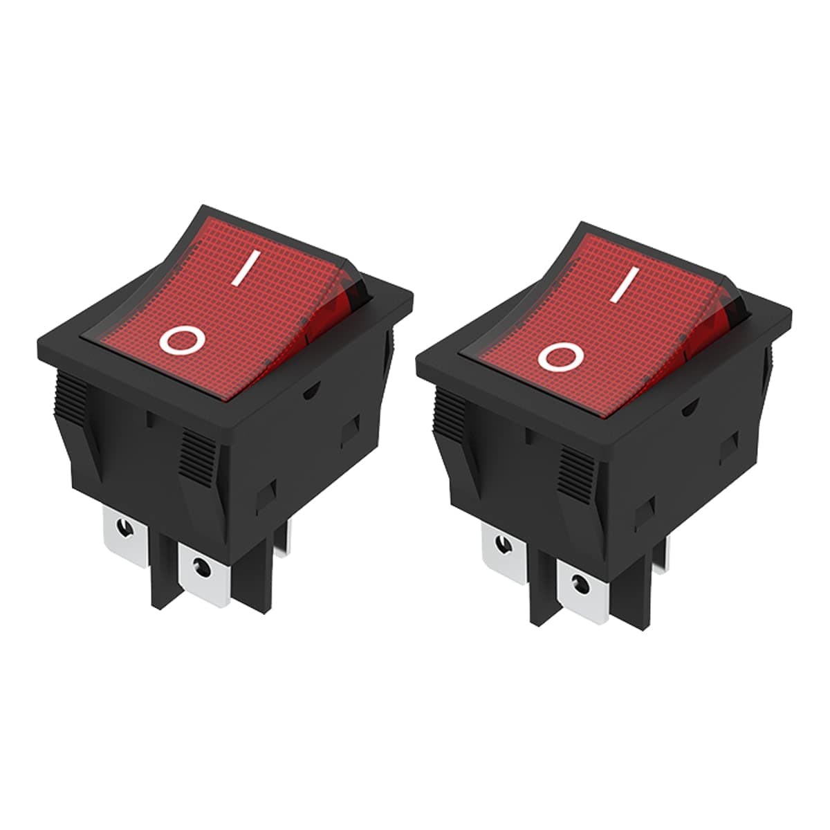 JD 2pcs 30A Power Switch 125V/250V AC Boat Rocker Switch ON/Off Switch 4Pins 2Position Red Light Illuminated Toggle Switch with UL Certificate