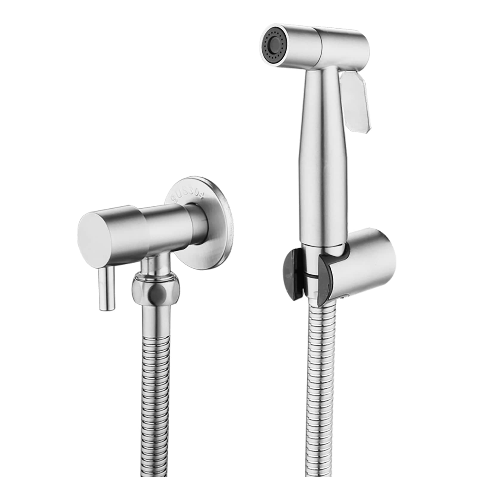 【】 Stainless Steel Bidet Sprayer kit for Toilet,Hand Held Sprayer Shattaf Toilet Attachment for Pet Bath/Personal Hygiene/Bathroom/Closestool, Easy to Install