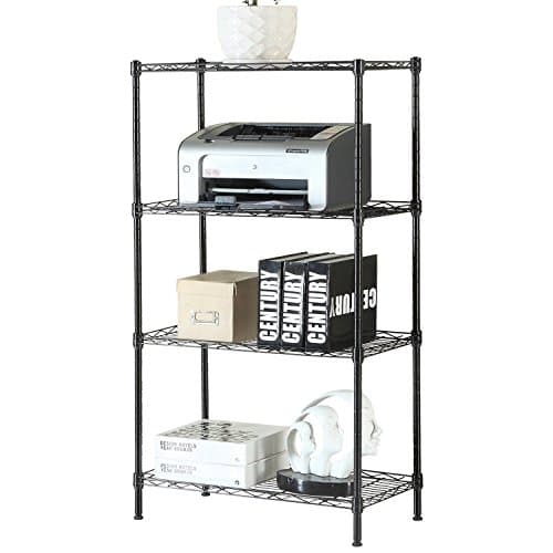 Carbon steel, metal four shelf, baking paint, rust prevention and corrosion protection (5429107cm) ( Color : Black )