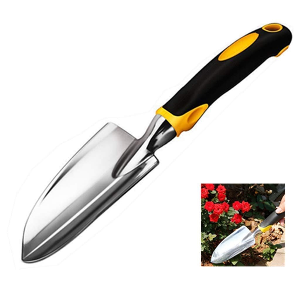 Garden Shovel Trowel & Hand Shovel Soft Rubberized Non-Slip Handle, use for Transplanting, Weeding, Moving and Smoothing Digging & Planting